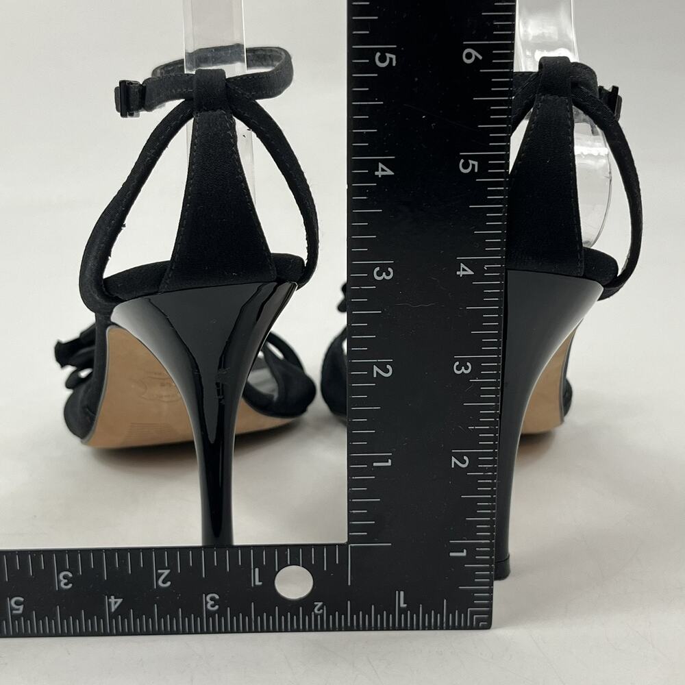 Stuart Weitzman Womens Heels Sandals Sz8 N Black Satin Bow Stiletto Party Shoe - Picture 6 of 15